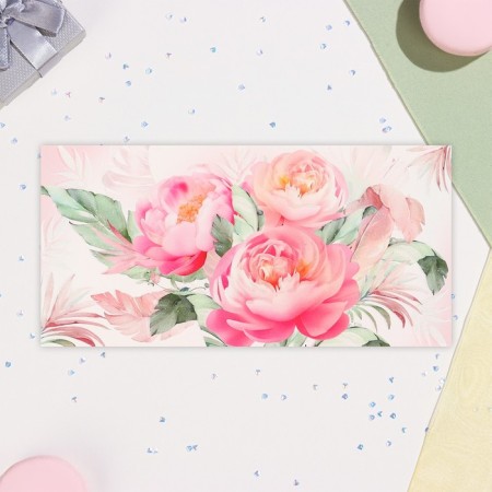 Money envelope "Universal" glitter, pink background, 17x8 cm-1