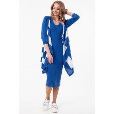 Cardigan female, size 42, blue, white color