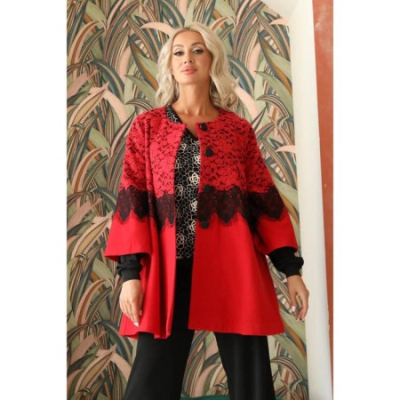 Female coat, size 48, red color-9