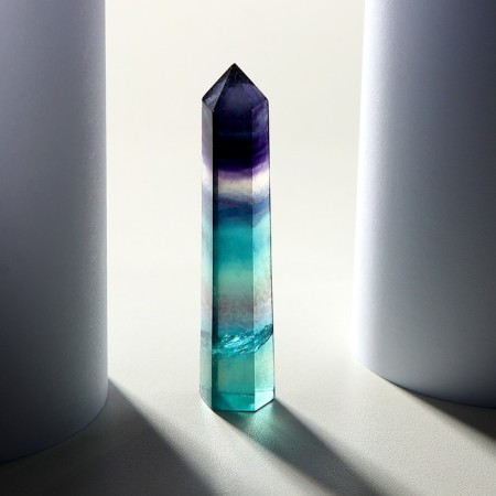 Crystal made of natural stone "purple fluorite", height: from 7 to 8 cm-1