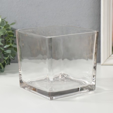 Glass of glass per 1 candle "Square" transparent 15x15x15 cm-1