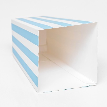 Popcorn packaging, blue stripes, 8.5 x 8.5 x 15.5 cm-2