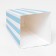Popcorn packaging, blue stripes, 8.5 x 8.5 x 15.5 cm