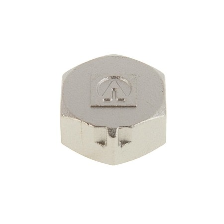 Valtec plug, 3/4 ", internal thread, with an ear for sealing, nickel -plated brass