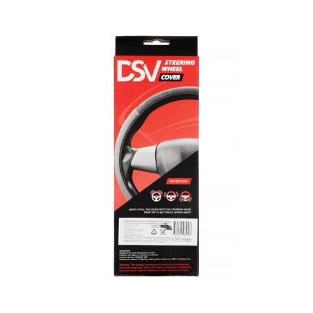 DSV steering wheel cover with inserts, perforation, neoprene, Black+ Blue, size M-7
