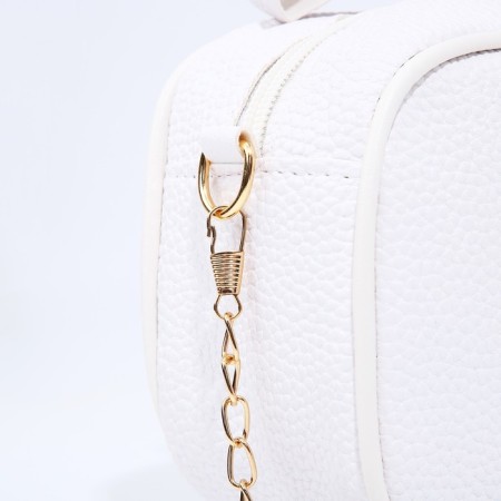 Bag Cross-Bodi with a zipper, white color-4