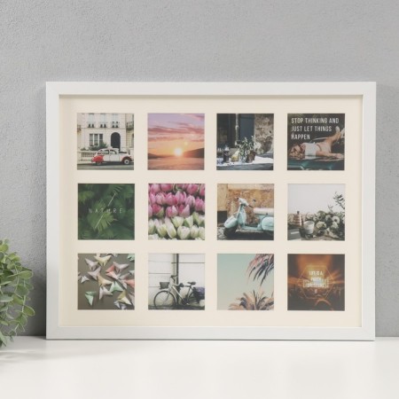 MDF photo frame in 12 photos 10x10 cm "Slides" white 40x51x2 cm
