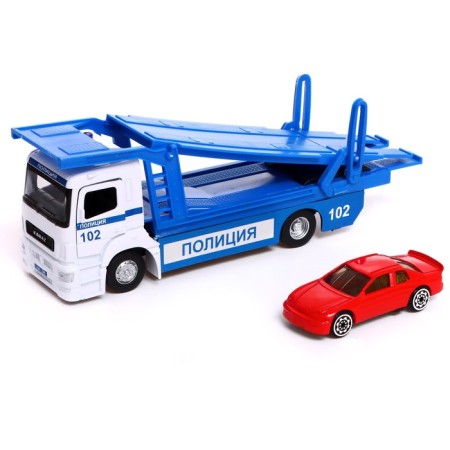 Metal machine KAMAZ "Auto Police", 20cm, movable parts, light, sound-4