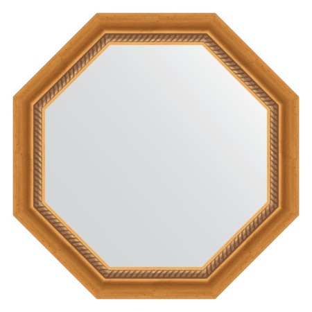 Mirror in the baguette frame, aged gold with weaving 70 mm, 63.2x63.2 cm