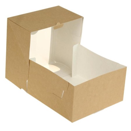 Confectionery packaging, box with a craft window, 18 x 18 x 10 cm-3