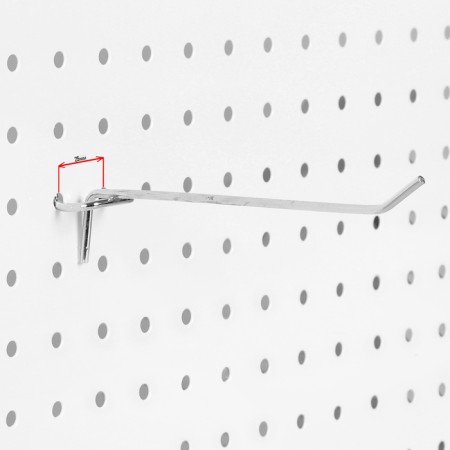 A single hook for a metal perforated panel, d = 3.5 mm, l = 5.5, chromium color-1