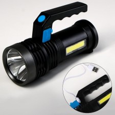 Manual battery, 3 and 1.5 W, 1200 mAh, USB, COB, 4 modes, charge indicator