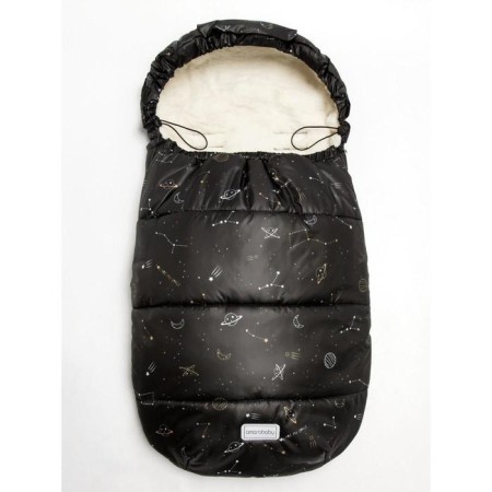 Winter fur “Cosmos” envelope, size 105 cm, black color-2