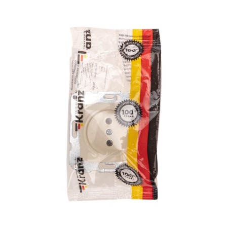 Mechanism 1st socket Kranz ceramics without grounding, hidden installation, 10a, beige KR-78-0244-4