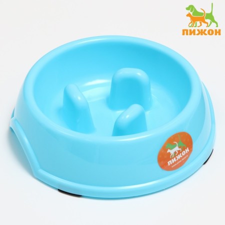 MISK Plastic slow feeding18 x 18.5 x 5.5 cm, blue