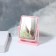 Mirror desktop, mirror surface 9.5 × 12 cm, pink color
