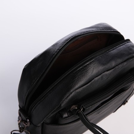 Bag Cross-Bodi with a zipper, black color-4