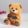 Soft toy "Bear with Heart", sequins, pink-silver