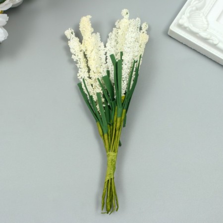 Decor for creativity "Ivan Tea" 1 bouquet = 10 cream flowers 1.5x14 cm-2