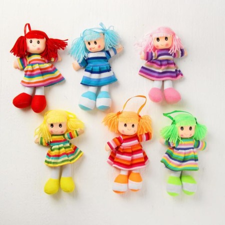Soft toy "Doll", in a knitted dress, color mix-2