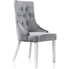 Wooden stool Elegance array of gvei/velor, white/gray 52x58x96 cm