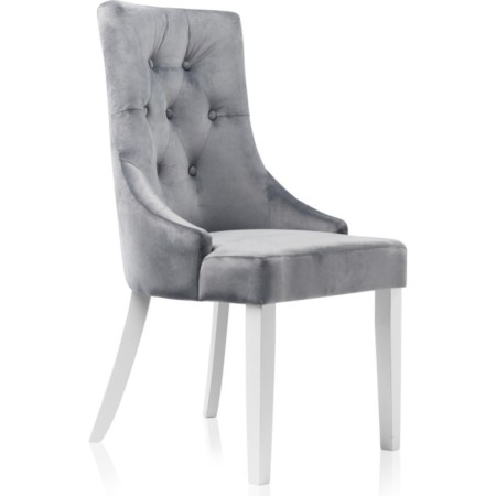 Wooden stool Elegance array of gvei/velor, white/gray 52x58x96 cm