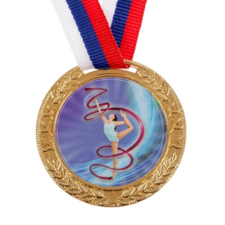 Thematic medal "rhythmic gymnastics", gold, d = 5 cm-1