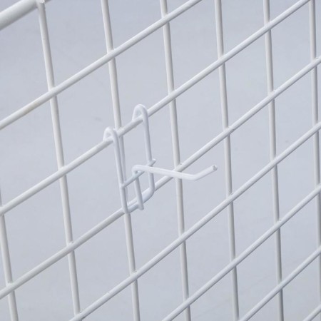 The hook on the grid is single, the color is white, d = 3mm, l = 6 cm-1