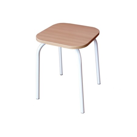 Taburet "TB14", 335 × 335 × 410 mm, chipboard, white color / ash shimo bright