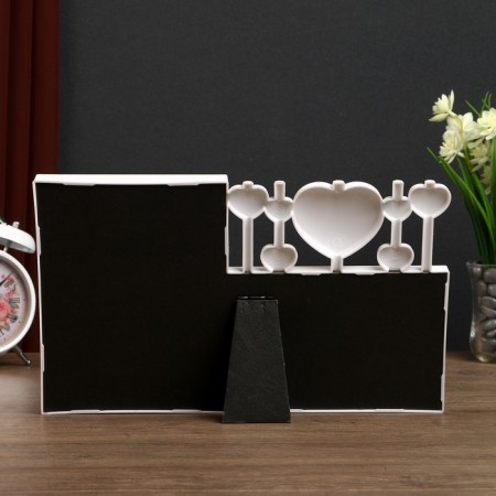 Photo frame Plastic in 2 photos 10x15, 13x18 cm "Hearts on threads" White 20.5x33x2 cm-3