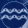 Terry Ethel towel "Zodiac signs: Aquarius" Blue, 67x130 cm, 100% cotton, 420g/m2