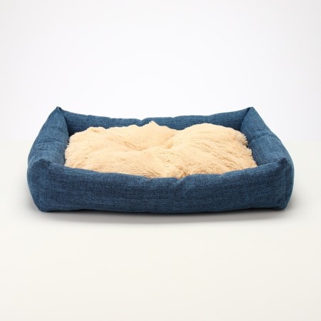 An animals bed, 60*50*15 cm, martial, synthetic winterizer, temptation. fur, blue-1