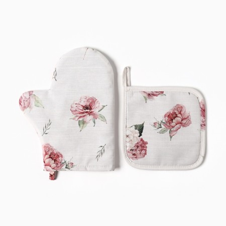 Set of kitchen. Ethel Bloom: mittens 20x27 cm, take 19x19 cm, 100% HL, 210 g/m2-2