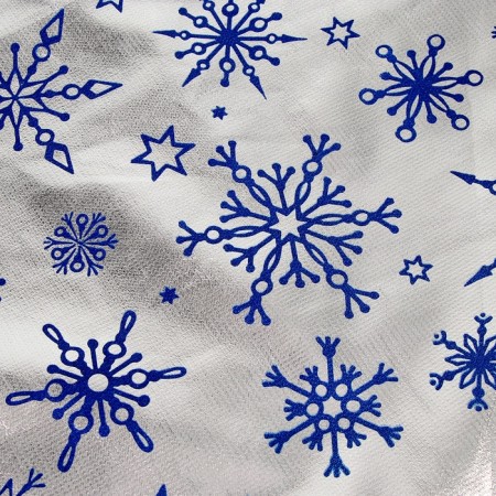 Gift bag of Santa Claus "Snowflakes", silver, 60 x 40cm-5