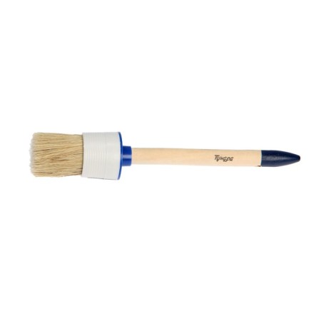 Round tundra, natural bristles, wooden handle, No. 12, 45 mm-3