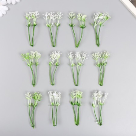 Artificial plant for creativity "celandine" set 12 pcs white 9 cm