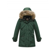 Winter park for a girl, height 146 cm, dark green color