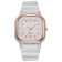 Women's watch, 4.1 x 4.1 cm, silicone strap, white