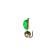 Mormyshka Beetle green, black strip, red abdomen + ball gold gasoline, weight 0.9 g