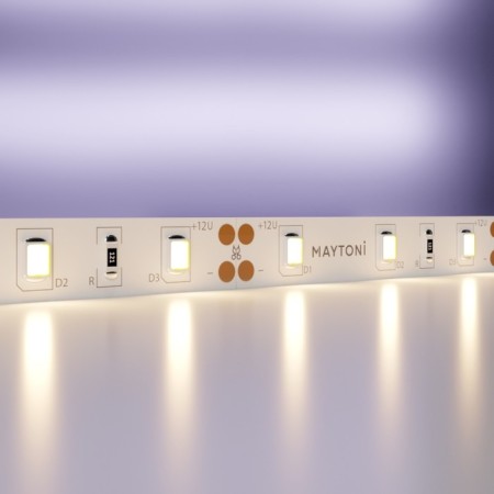 LED tape Maytoni, 12V, IP20, 2835, 7.2W/m, 3000k, 5 m, monochrome glow