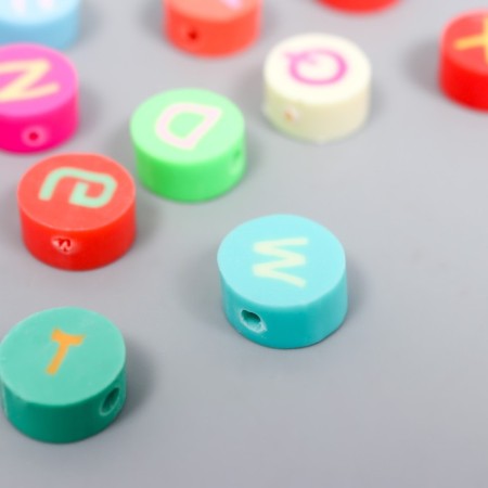 Beads for PVC "English alphabet on a circle" Color set 20 pcs 1x1x1 cm-1