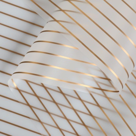 Matte film for flowers "strip", golden, 60 cm x 5 m-1
