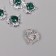 Decor for creativity Metal "Ripe Heart-Izumrud" silver, green 1.8x1.7x0.5 cm