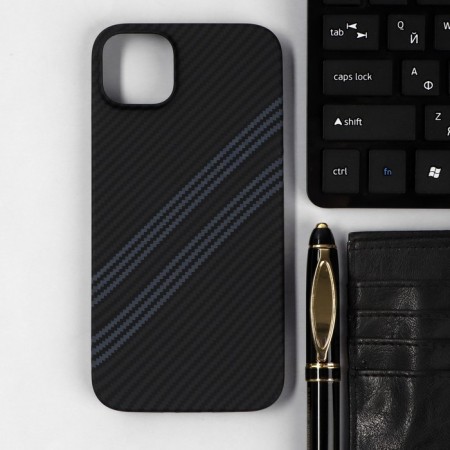 Hoco case for the iPhone 14 Plus phone, Kevland texture, black-gray-3