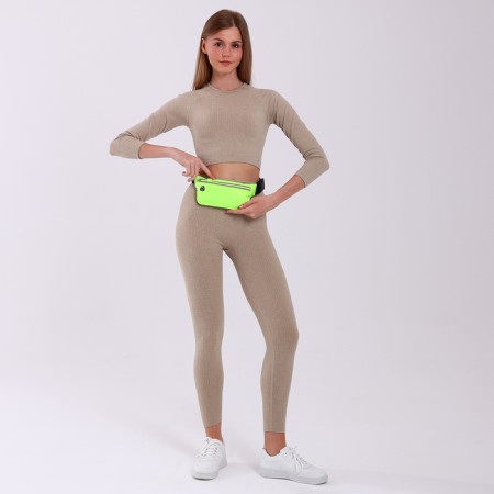 Lightning waist bag, reflective elements, green color-5