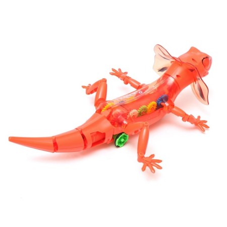 Lizard "gears", light, works from batteries, red color-2