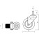Furniture wheel, d = 50 mm, with a foot, with a latch, gray