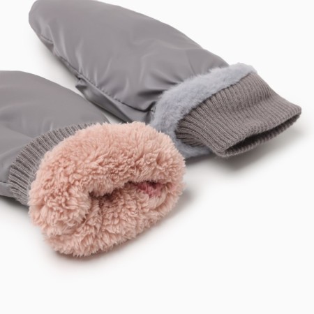 Women's mittens minku, gray color, 25 cm-2