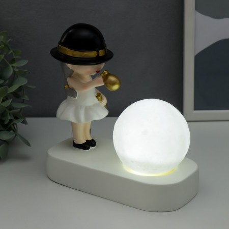Souvenir Polystone Light "Baby in a black hat, with a gold bubble at the ball" 16.5x8x16 cm-6
