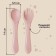 A set of children's cutlery, fork and spoon M&B (silicone), dusty rose